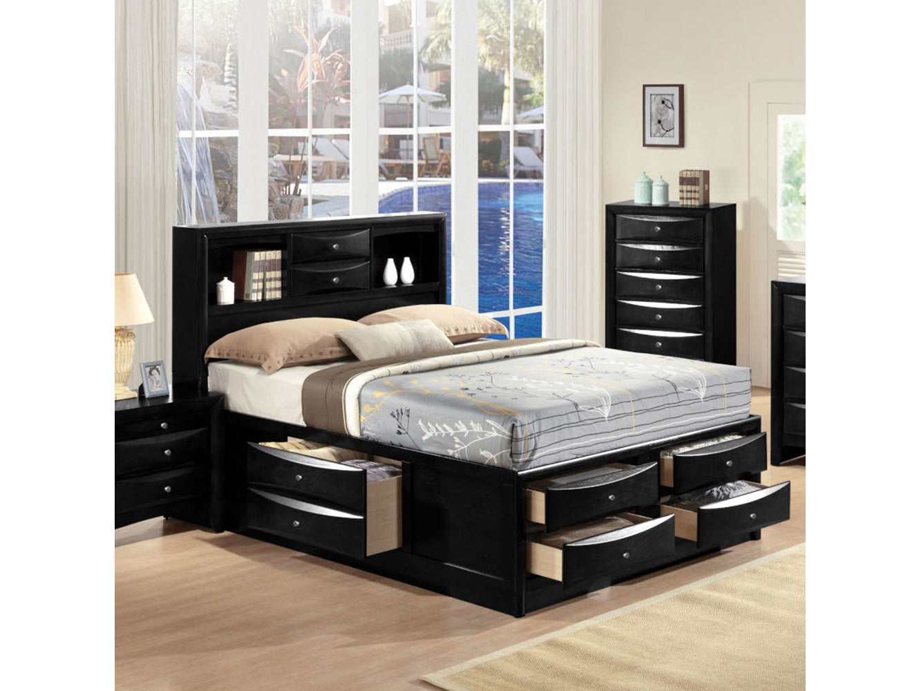 Ireland Full Storage Bed in Black 21620F - Ornate Home
