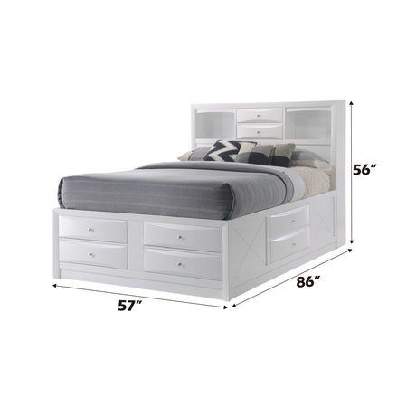 Ireland Full Storage Bed in White 21710F - Ornate Home