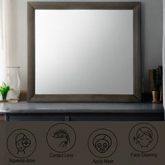 Ireland Gray Oak Mirror - Ornate Home