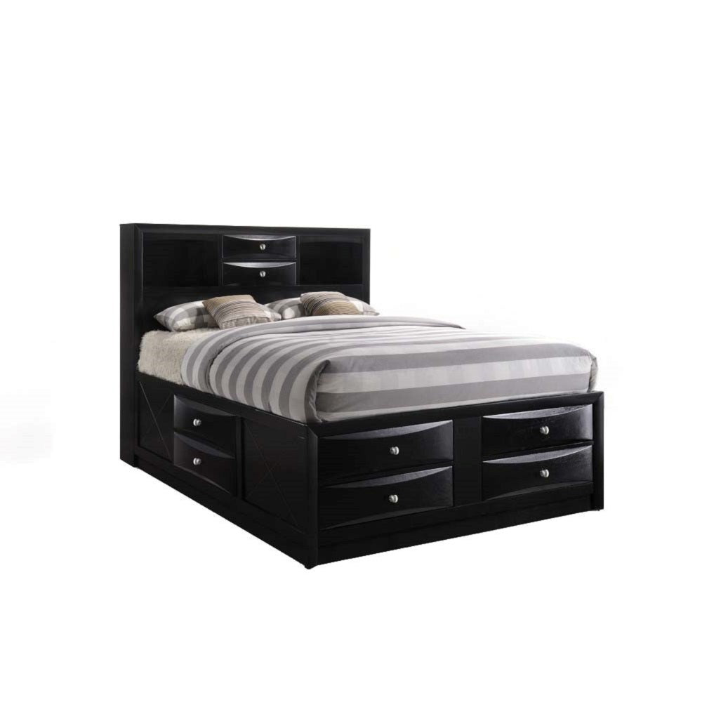 Ireland King Storage Bed in Black - Ornate Home
