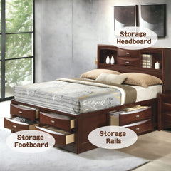 Ireland King Storage Bed in Brown - Ornate Home