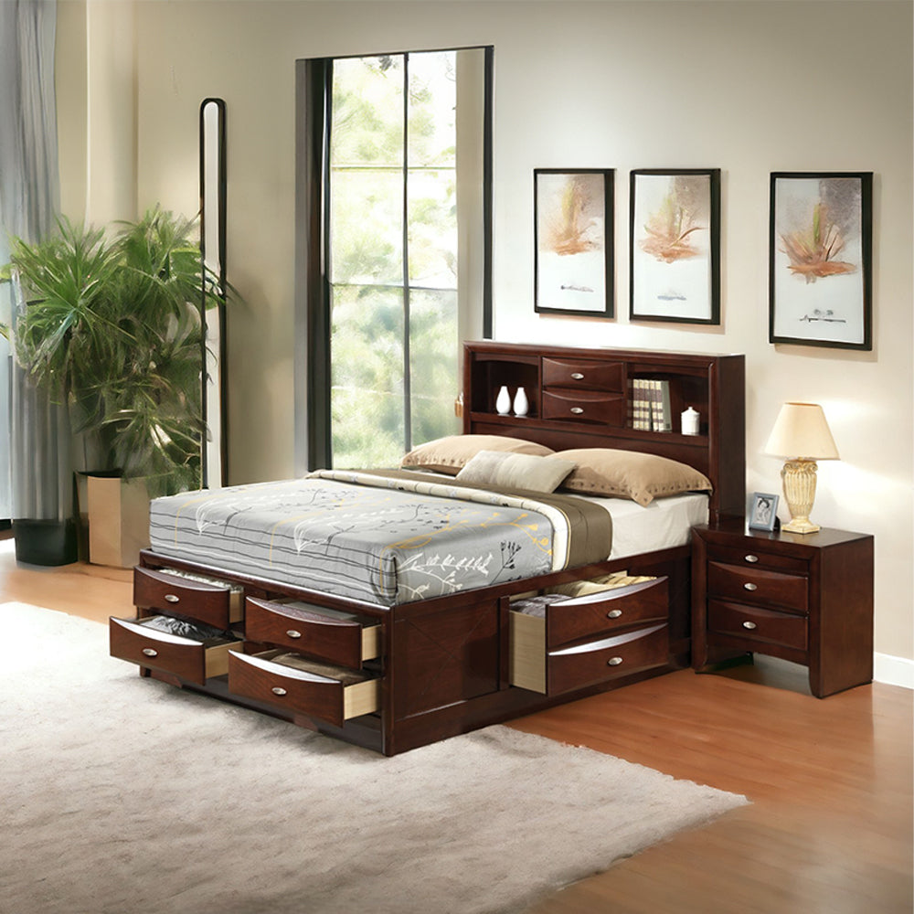 Ireland King Storage Bed in Brown - Ornate Home