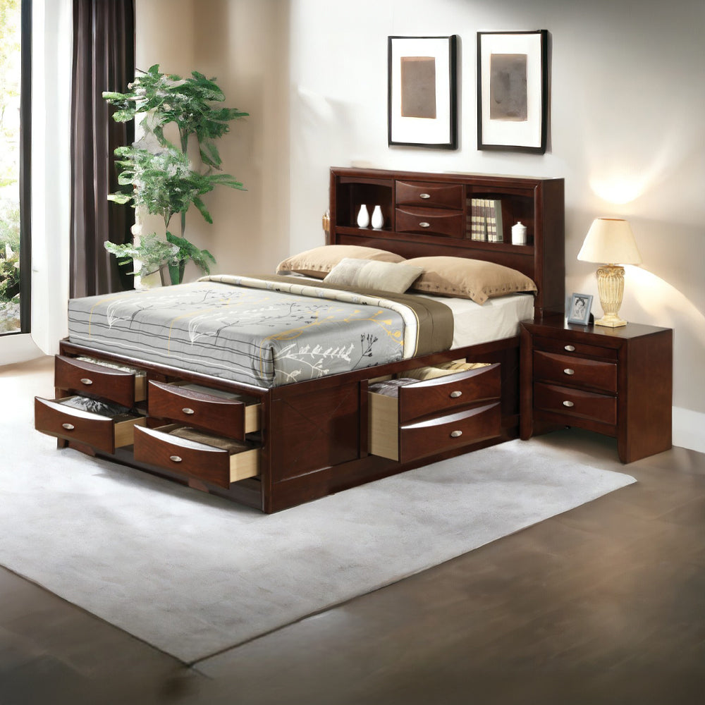 Ireland King Storage Bed in Brown - Ornate Home