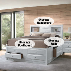 Ireland King Storage Bed in White - Ornate Home