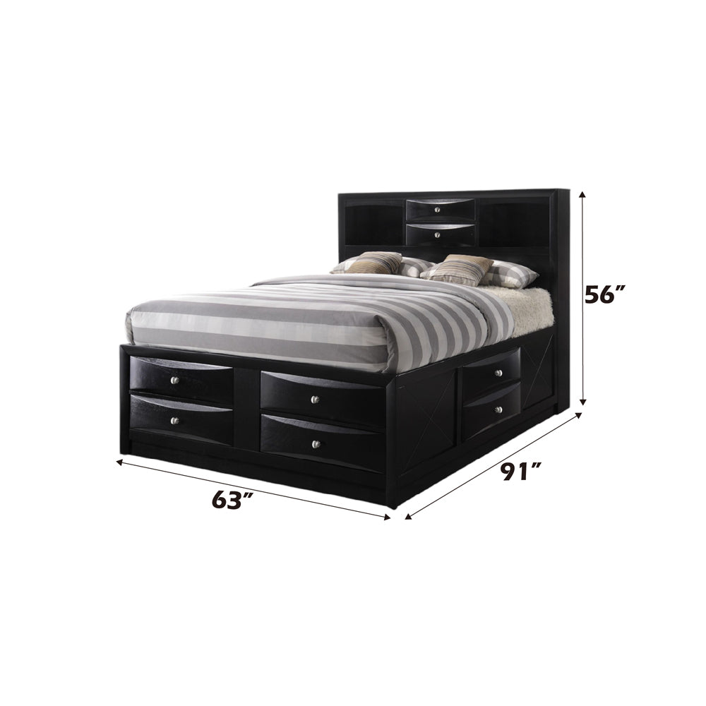 Ireland Queen Storage Bed in Black - Ornate Home