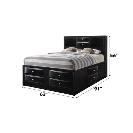Ireland Queen Storage Bed in Black - Ornate Home