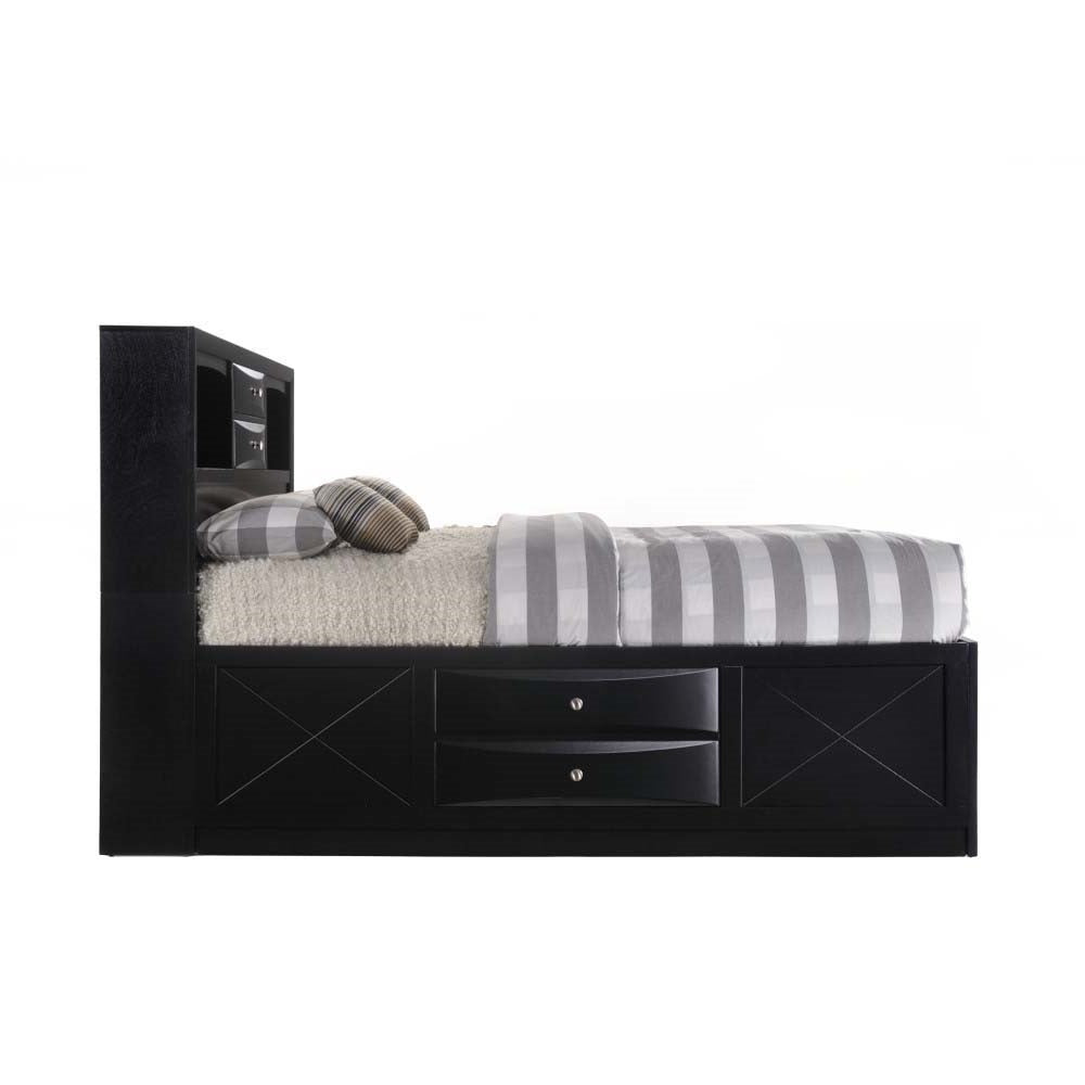 Ireland Queen Storage Bed in Black - Ornate Home
