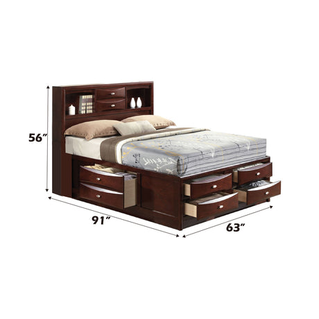 Ireland Queen Storage Bed in Brown - Ornate Home