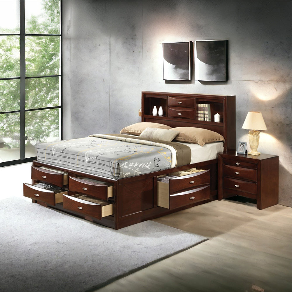 Ireland Queen Storage Bed in Brown - Ornate Home
