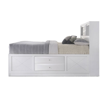 Ireland Queen Storage Bed in White - Ornate Home