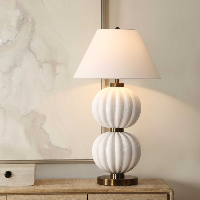 Irena White Sphere Table Lamp - Ornate Home