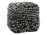 Irene Black/Off White Pouf - Ornate Home