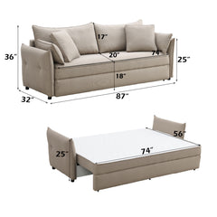 Irina Beige Sofa W/Sleeper - Ornate Home