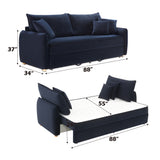 Irina Blue Velvet Sofa W/Sleeper - Ornate Home