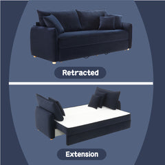 Irina Blue Velvet Sofa W/Sleeper - Ornate Home