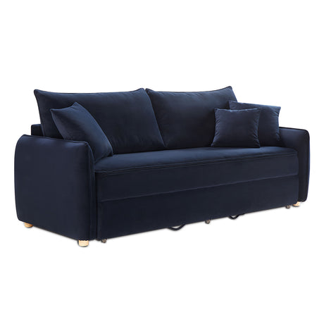 Irina Blue Velvet Sofa W/Sleeper - Ornate Home