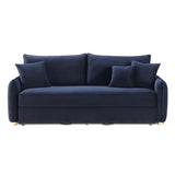 Irina Blue Velvet Sofa W/Sleeper - Ornate Home