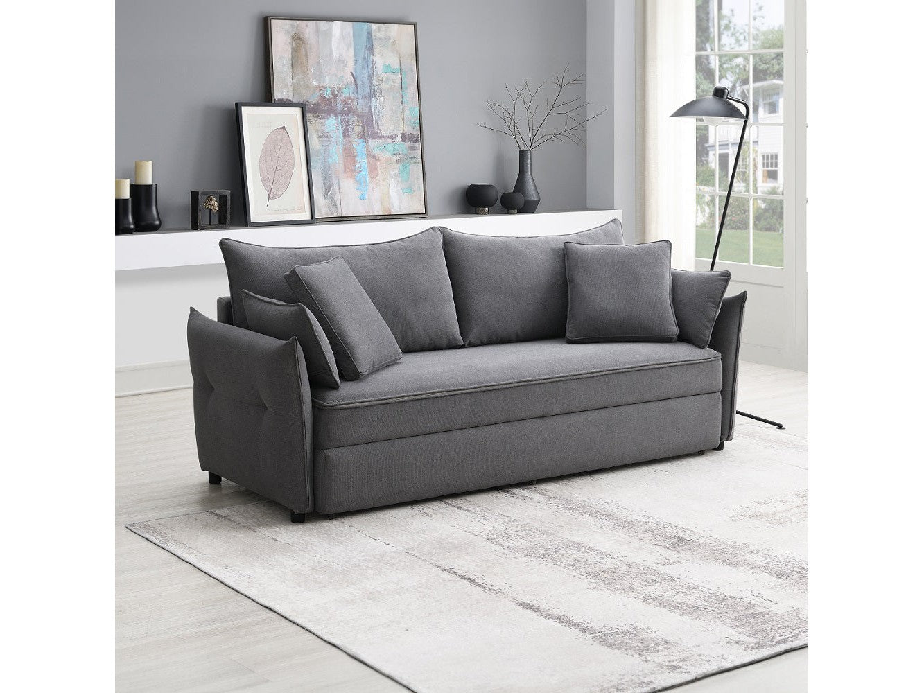 Irina Gray Sofa W/Sleeper - Ornate Home