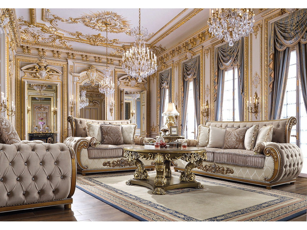 Iris Bronze 3pc Living Room Set  / HD-25 - Ornate Home