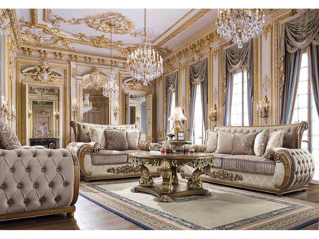 Iris Bronze 3pc Living Room Set  / HD-25 - Ornate Home