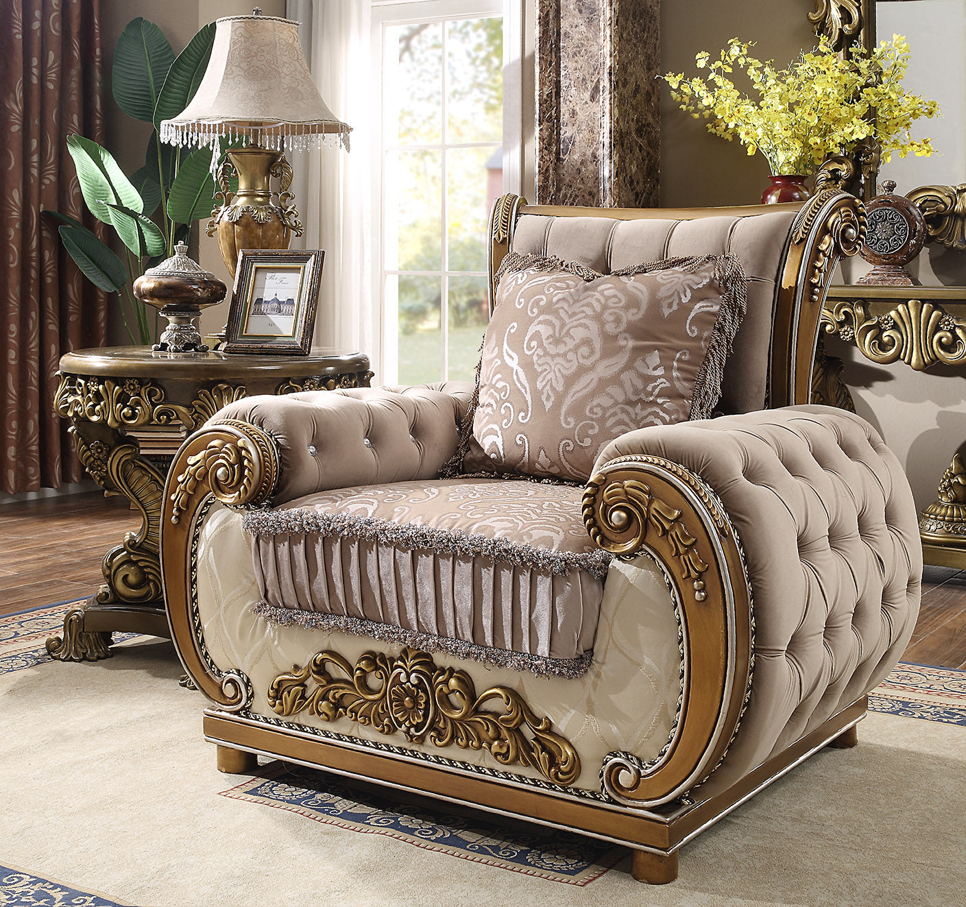 Iris Bronze 3pc Living Room Set  / HD-25 - Ornate Home
