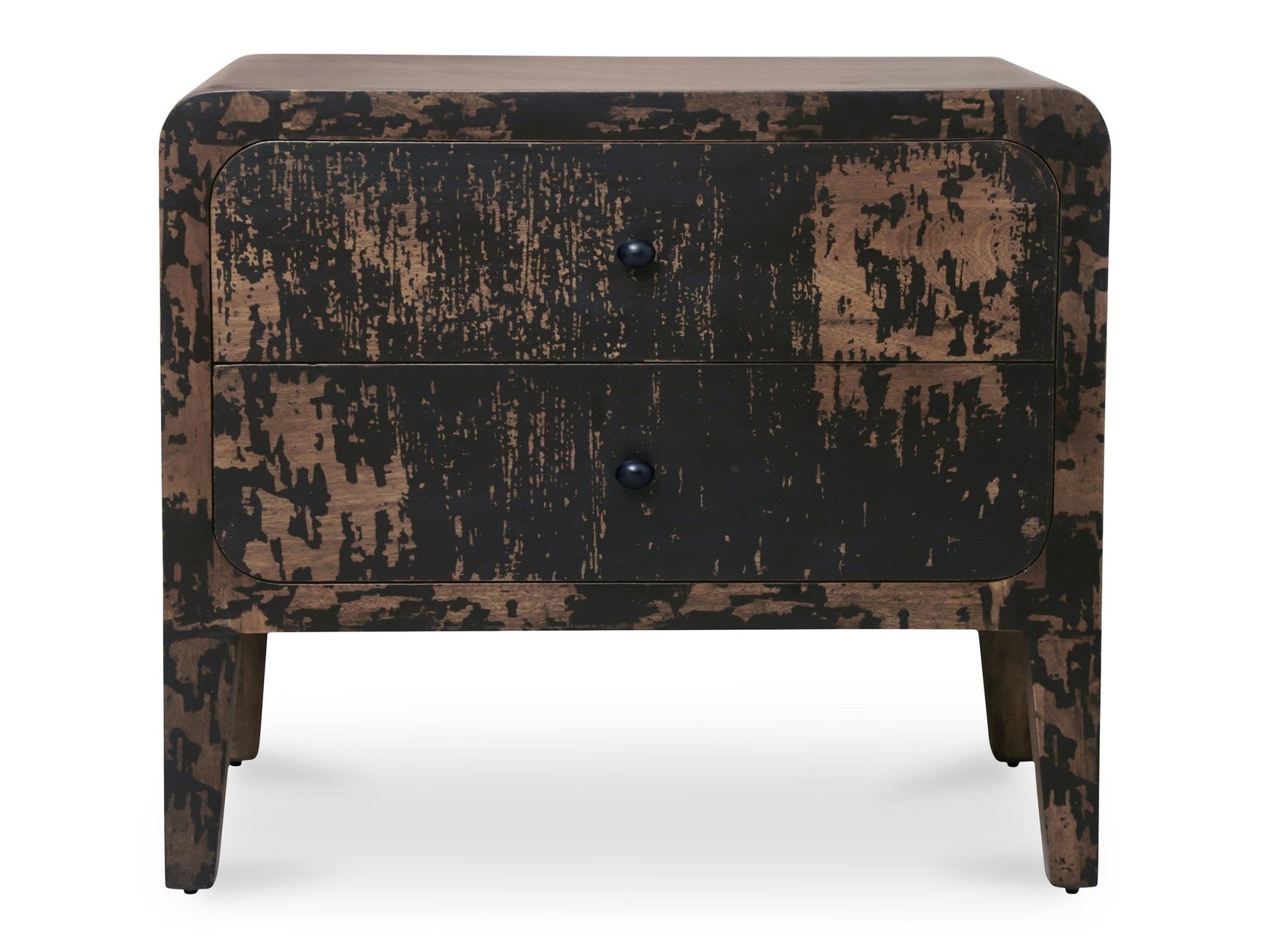 Iris Distressed Black Nightstand - Ornate Home