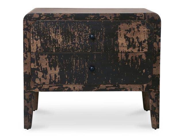 Iris Distressed Black Nightstand - Ornate Home