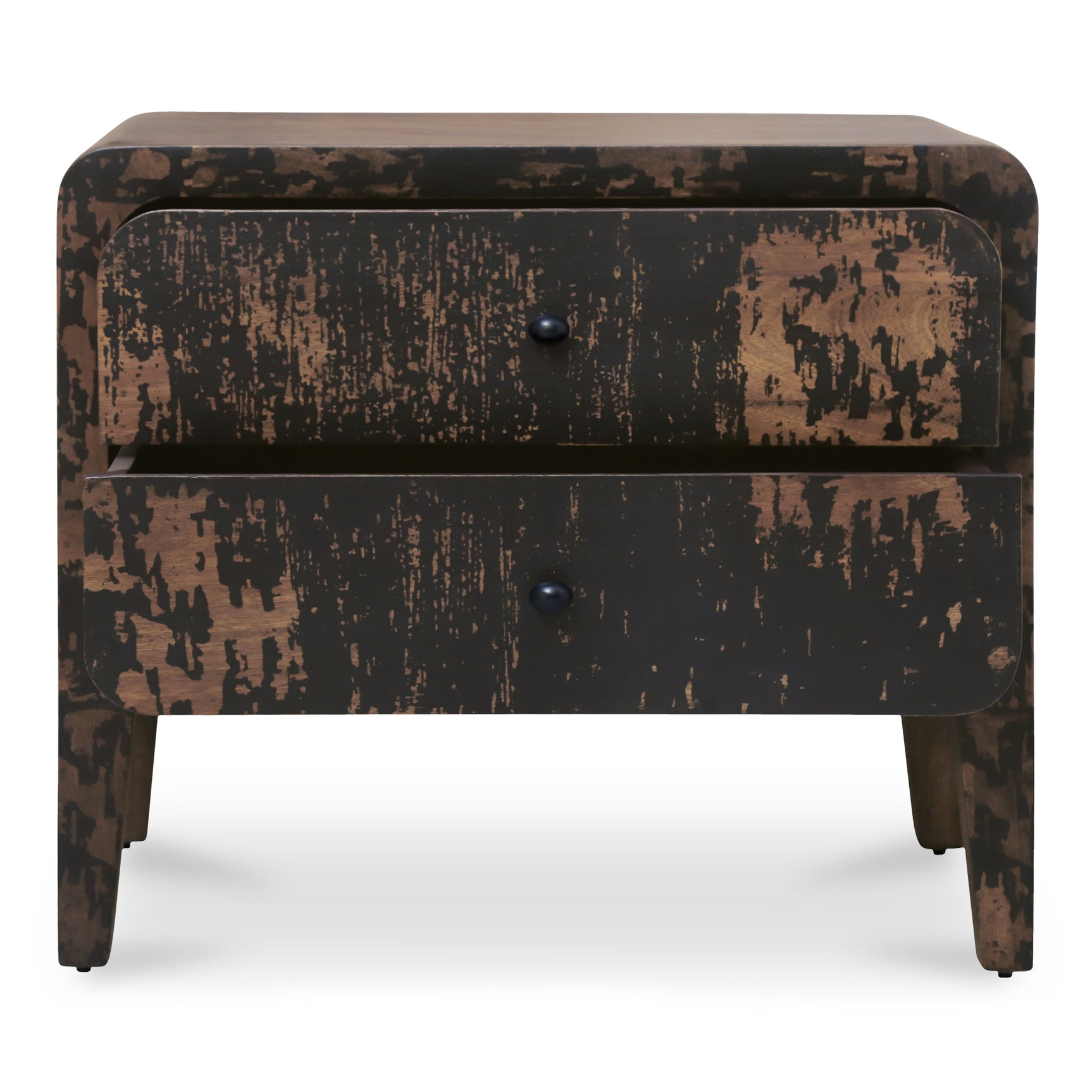 Iris Distressed Black Nightstand - Ornate Home