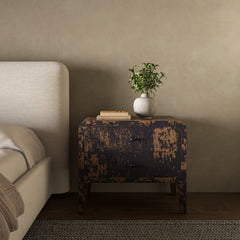 Iris Distressed Black Nightstand - Ornate Home