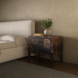 Iris Distressed Black Nightstand - Ornate Home