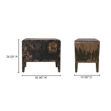 Iris Distressed Black Nightstand - Ornate Home
