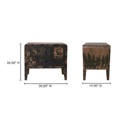 Iris Distressed Black Nightstand - Ornate Home