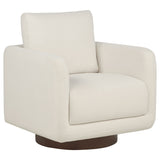 Iris Ivory Fabric Upholstered Swivel Accent Chair - Ornate Home
