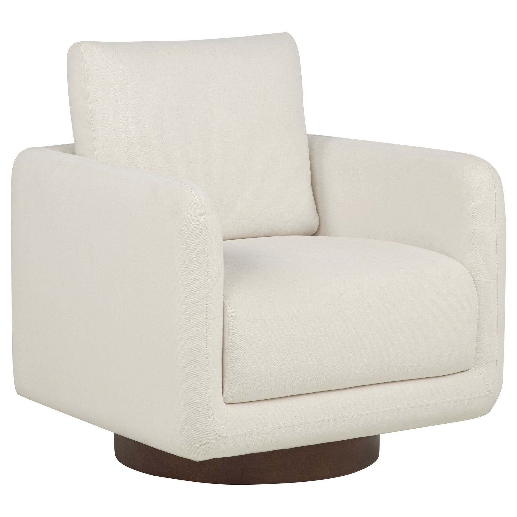 Iris Ivory Fabric Upholstered Swivel Accent Chair - Ornate Home