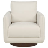 Iris Ivory Fabric Upholstered Swivel Accent Chair - Ornate Home