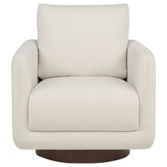 Iris Ivory Fabric Upholstered Swivel Accent Chair - Ornate Home
