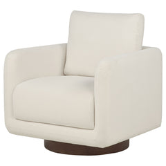 Iris Ivory Fabric Upholstered Swivel Accent Chair - Ornate Home