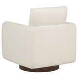 Iris Ivory Fabric Upholstered Swivel Accent Chair - Ornate Home