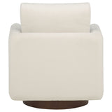 Iris Ivory Fabric Upholstered Swivel Accent Chair - Ornate Home