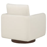 Iris Ivory Fabric Upholstered Swivel Accent Chair - Ornate Home