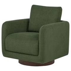 Iris Matcha Fabric Upholstered Swivel Accent Chair - Ornate Home