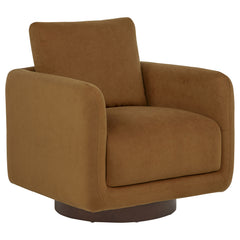 Iris Rust Fabric Upholstered Swivel Accent Chair - Ornate Home