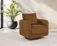 Iris Rust Fabric Upholstered Swivel Accent Chair - Ornate Home
