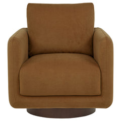 Iris Rust Fabric Upholstered Swivel Accent Chair - Ornate Home