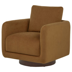 Iris Rust Fabric Upholstered Swivel Accent Chair - Ornate Home