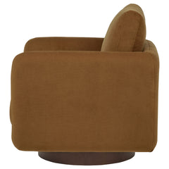 Iris Rust Fabric Upholstered Swivel Accent Chair - Ornate Home
