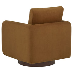 Iris Rust Fabric Upholstered Swivel Accent Chair - Ornate Home