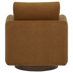 Iris Rust Fabric Upholstered Swivel Accent Chair - Ornate Home