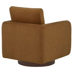 Iris Rust Fabric Upholstered Swivel Accent Chair - Ornate Home