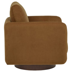 Iris Rust Fabric Upholstered Swivel Accent Chair - Ornate Home